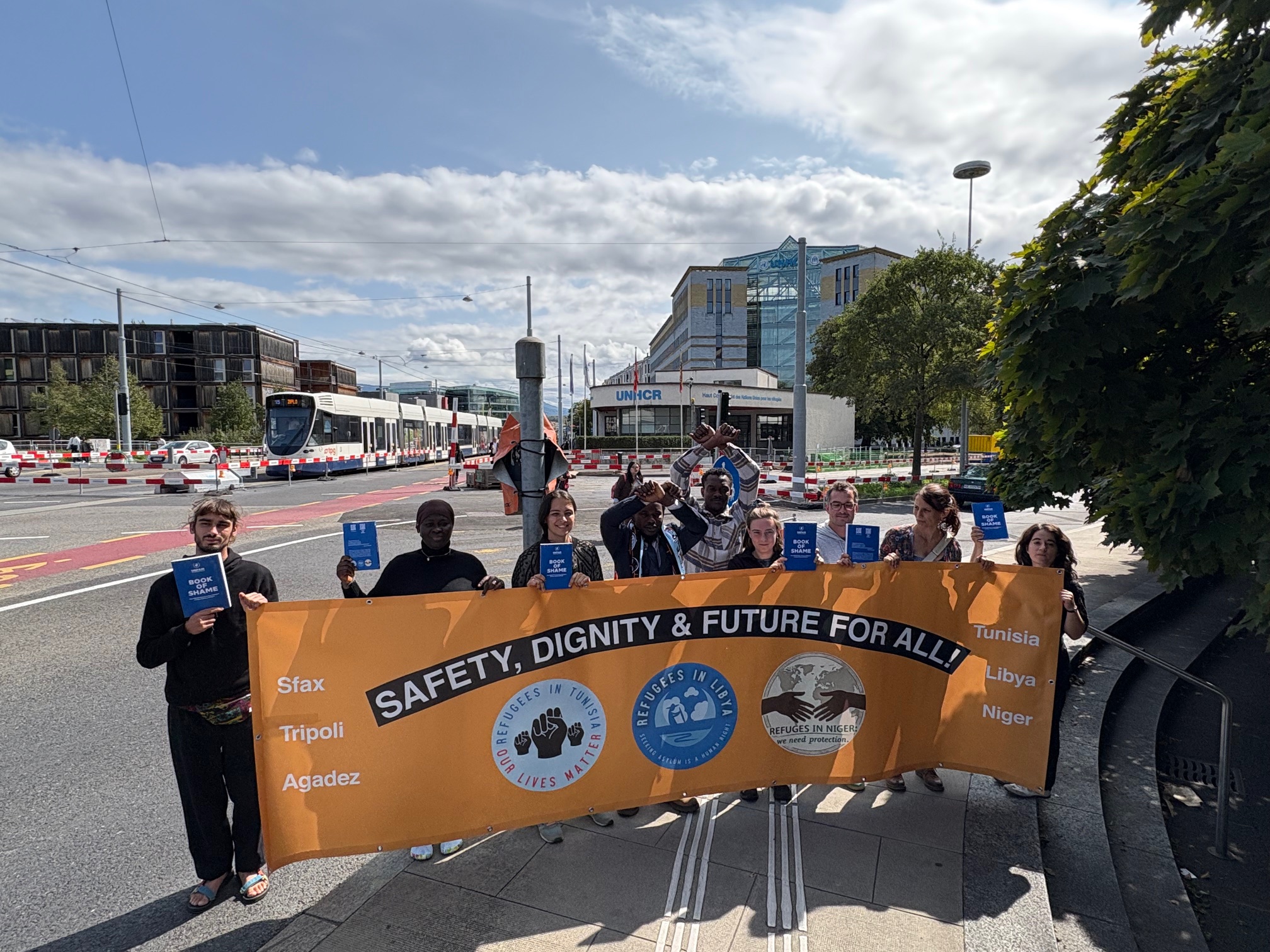 UNFAIR 2.0, Geneva September 2025, manifestation in front of UNHCR Headquarter