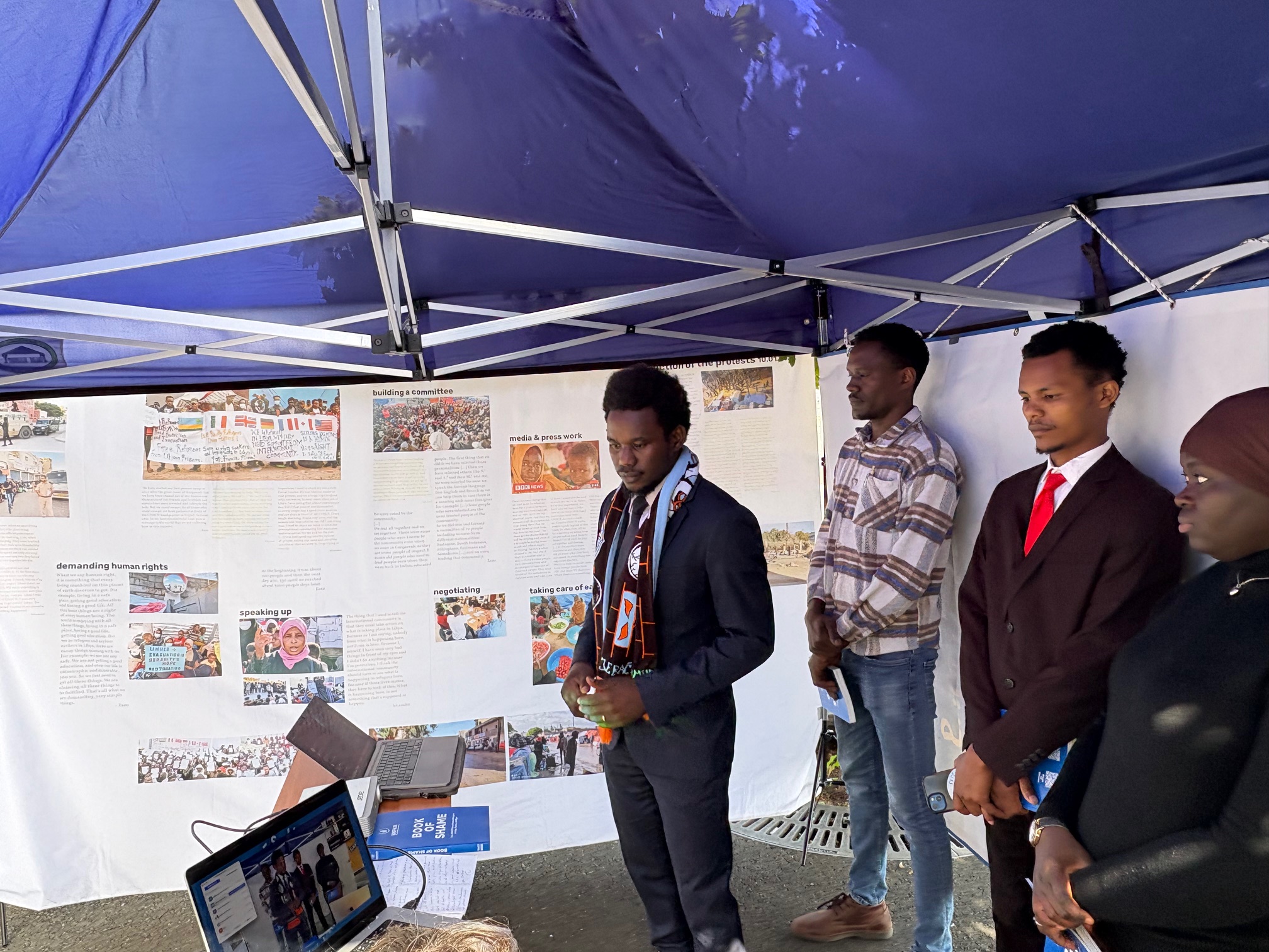 UNFAIR 2.0, Geneva September 2025, press conference in front of UNHCR Headquarter